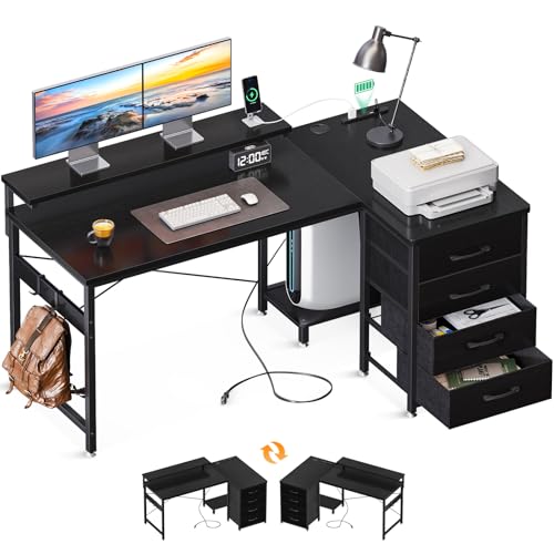 L字デスク パソコンデスク デスク コンセント付き PCデスク 引き出し6付き Amazon.co.jp: GTRACING ゲーミングデスク パソコンデスク L字